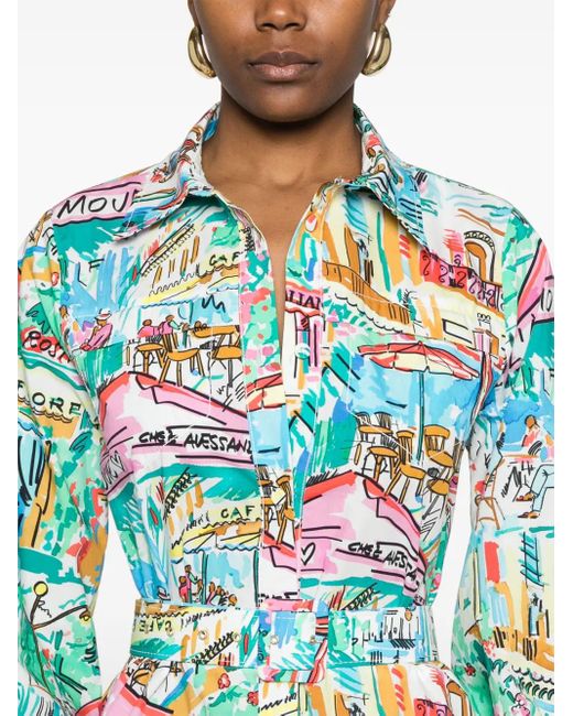 ALESSANDRO ENRIQUEZ Mini-Jurk Met Print in het Blue