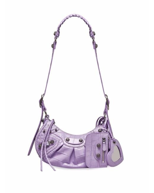 Balenciaga Leather Le Cagole Xs Shoulder Bag in Purple | Lyst UK