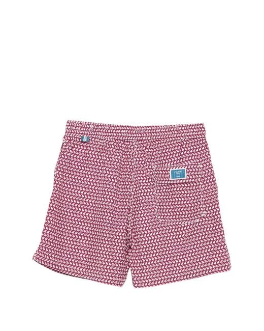 Fefe Purple Elephant-Print Drawstring Swim Shorts for men