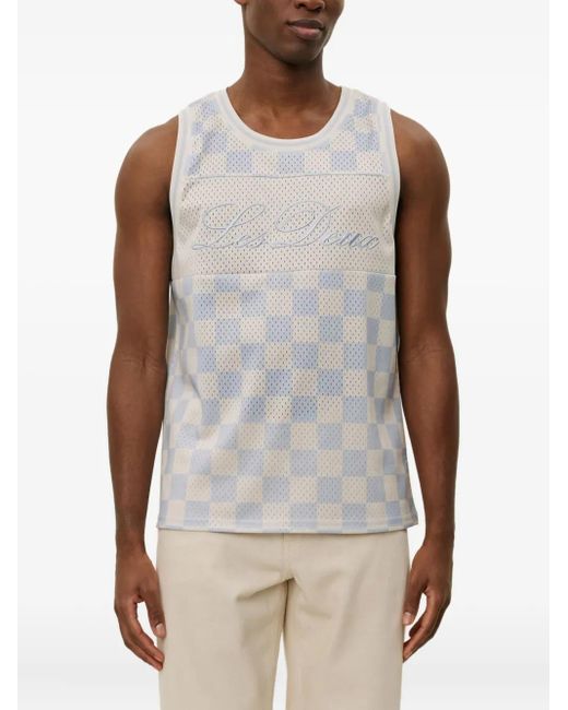 Les Deux Blue Mesh Tank Top for men