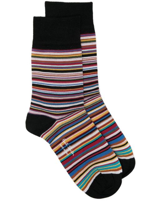 Paul Smith Black Signature Stripe Socks