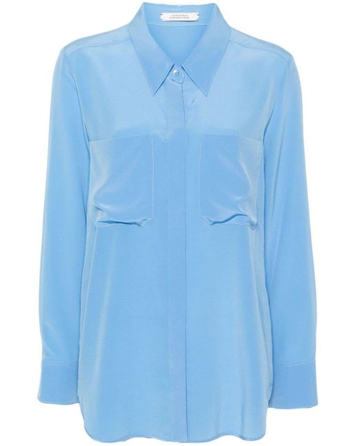 Dorothee Schumacher Blue Long-sleeve Silk Shirt