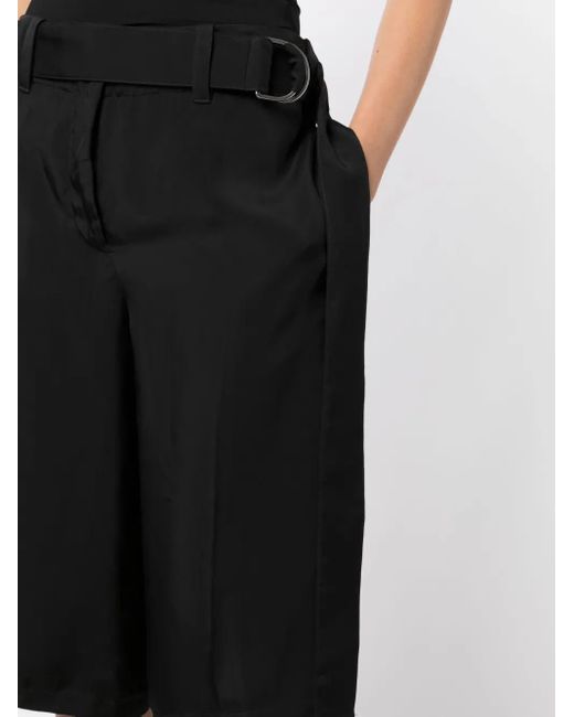 Jil Sander ベルテッド ワイドショートパンツ Black