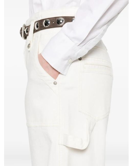 Ermanno Scervino White Wide-Leg Jeans With High Waist