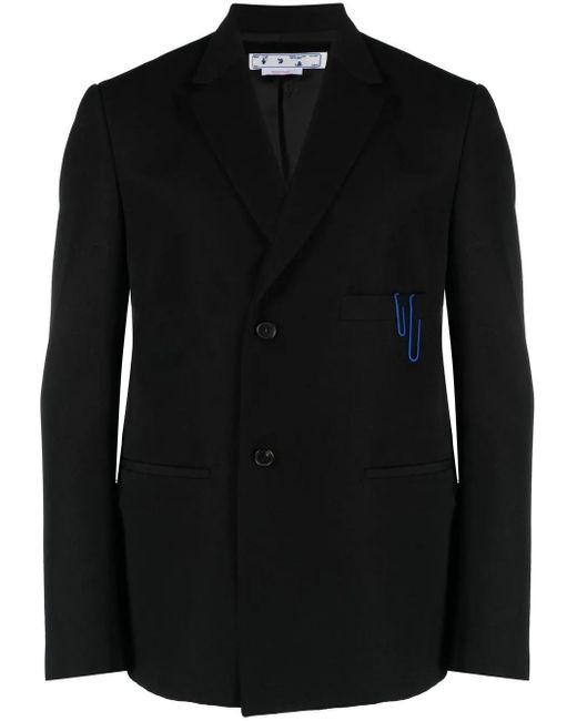 Off-White c/o Virgil Abloh Black Wool Single-breasted Blazer for men