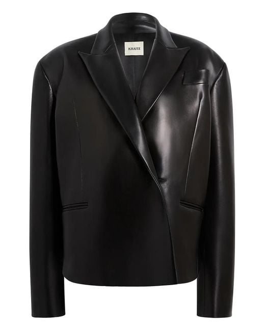 Khaite Black Lapel Fur Jacket