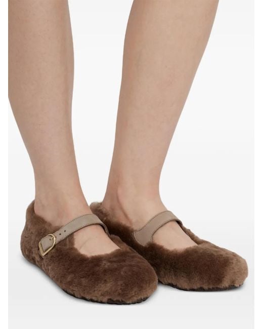 Birkenstock Brown Santa Clarita Buckled Ballet Flats