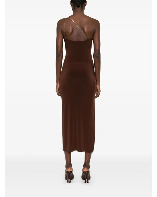 Nissa Purple Halterneck Midi Dress