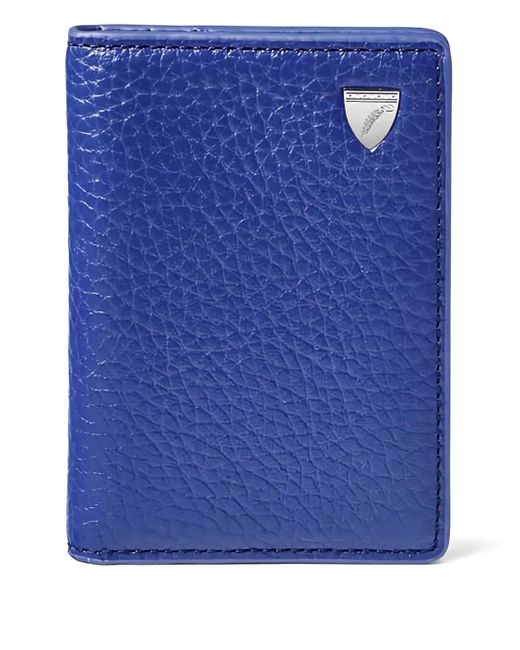 Aspinal Blue Double Fold Card Holder for men