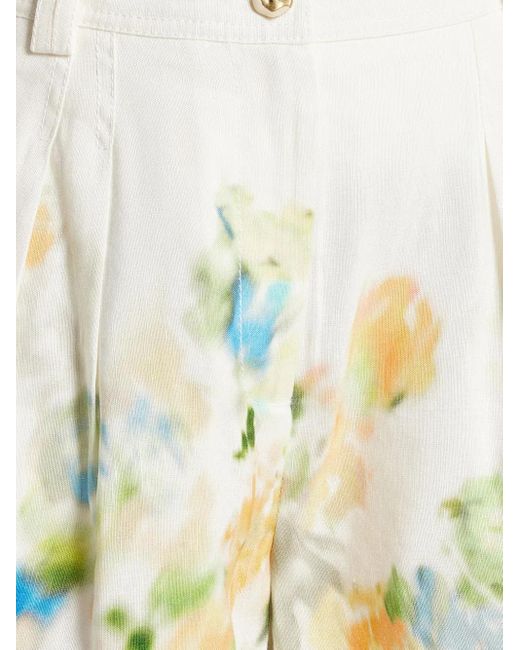 Aje. White Linen-Blend Shorts
