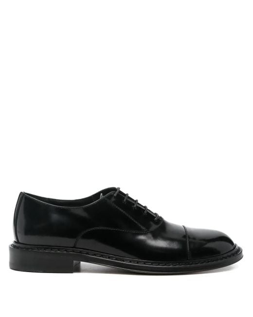 STURLINI FIRENZE Black Cap-Toe Derby Shoes for men