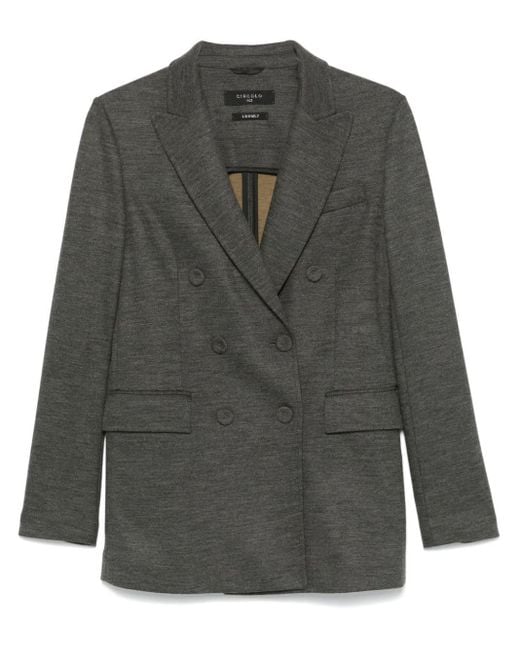 Circolo 1901 Gray Melange Double-Breasted Blazer