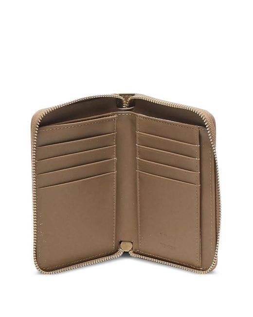 V73 Natural Zip-Around Logo Wallet