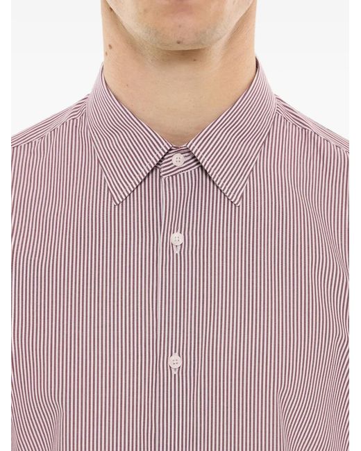 Fursac Purple Striped Long-Sleeve Shirt for men