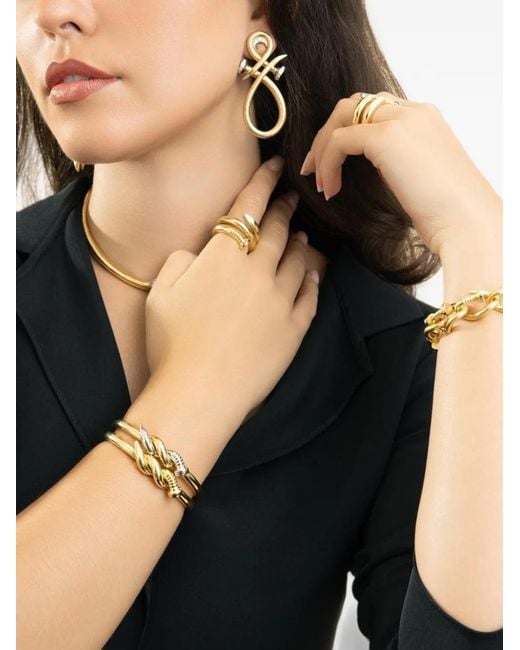 David Webb Metallic Twisted Nail Two-Tone Cuff Bracelet