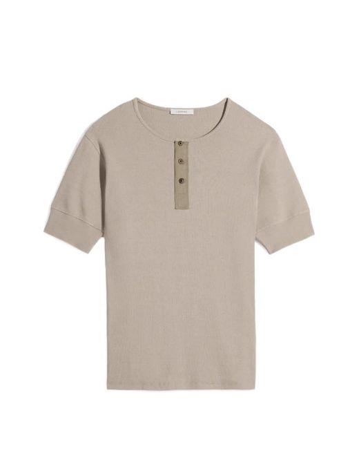 Lemaire Natural Half-Button Short-Sleeve T-Shirt for men