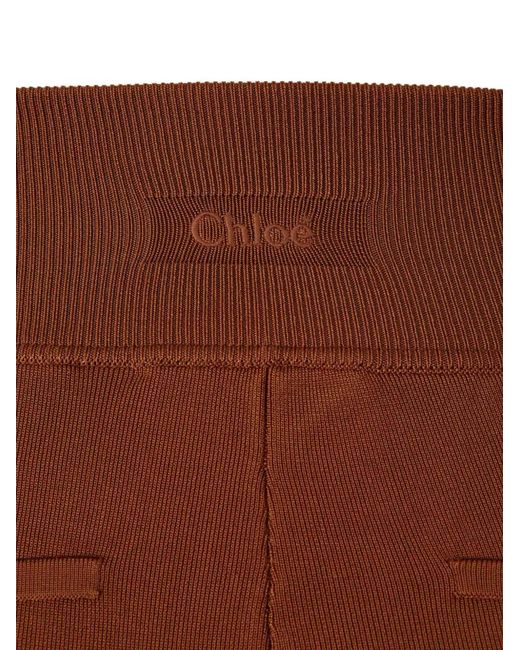 Chloé Brown Jacquard Stirrup Trousers