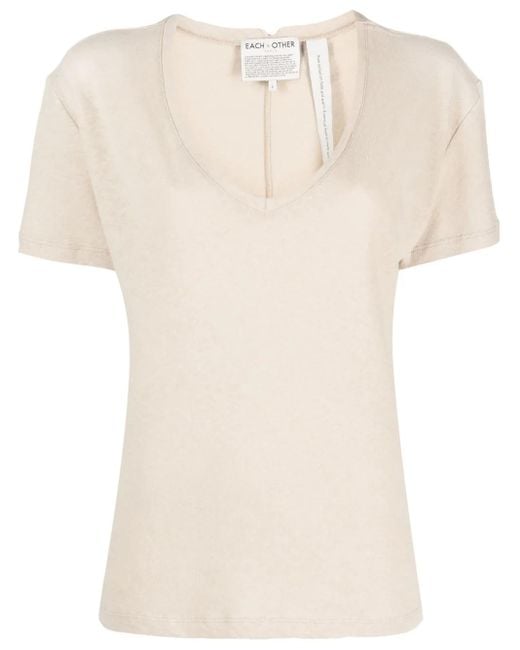 Each x Other Natural V-Neck Mélange T-Shirt