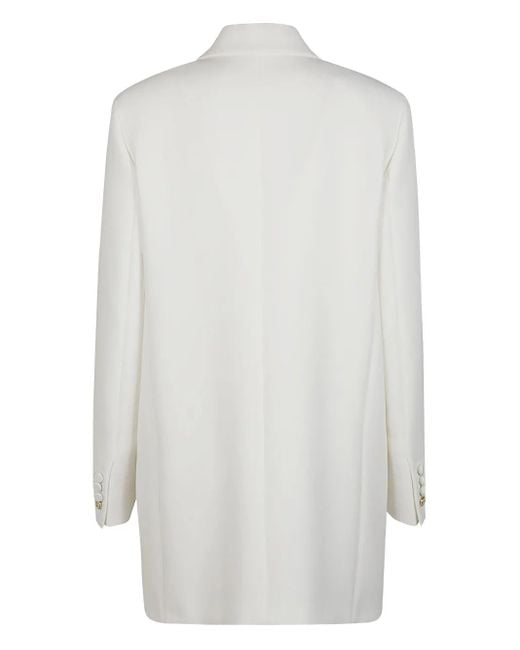 Max Mara White Single-Breasted Button Blazer