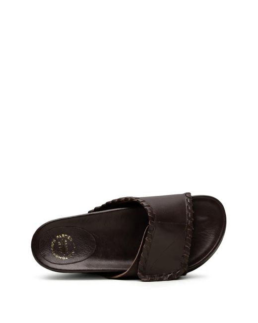 Atp Atelier White Novella Whipstitch-Trim Sandals