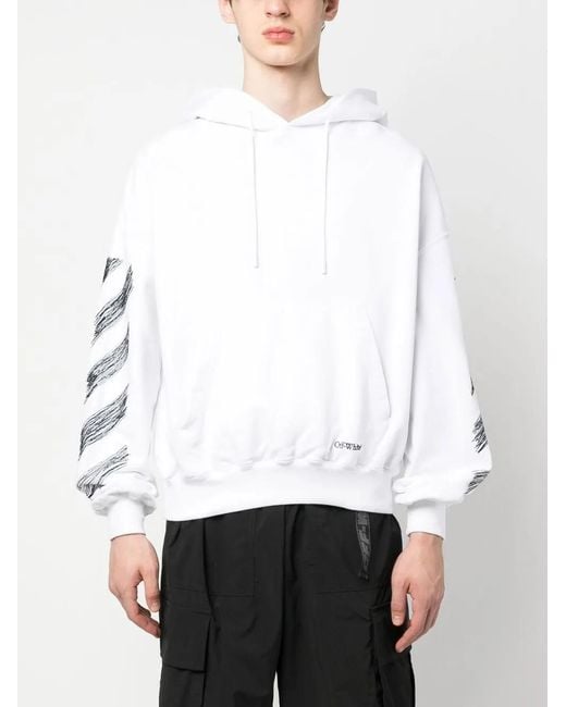 Off-White c/o Virgil Abloh White Diag Scribble Print Hoodie for men