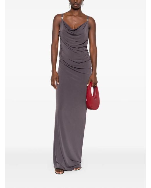 Coperni Brown Draped Gown Dress