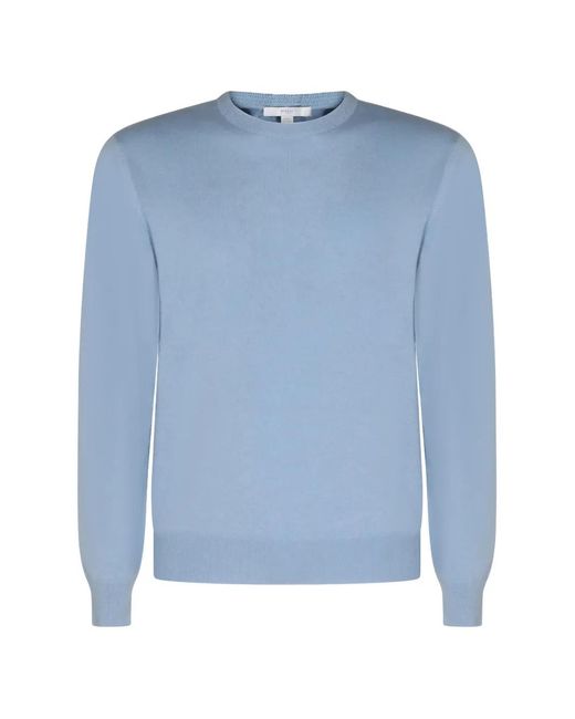 Malo Blue Crew-Neck Cashmere Sweater for men