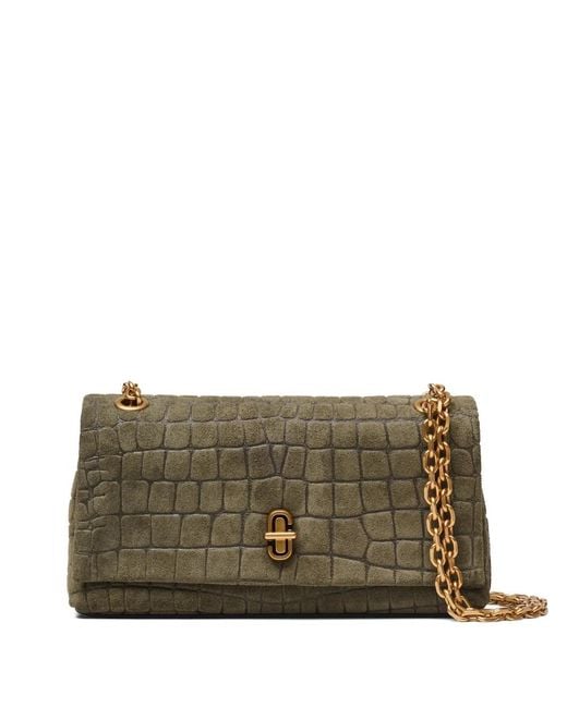 Marc Jacobs Gray Croc Chain Suede Mini Bag