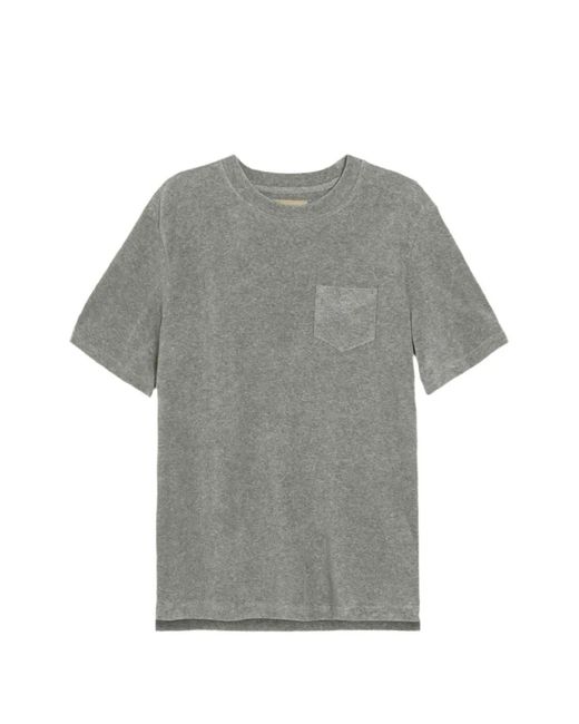 Oas Gray Terry Front-Pocket T-Shirt for men