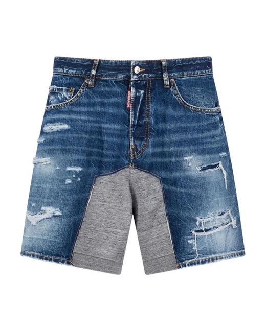 DSquared² Gerafelde Shorts in het Blue voor heren