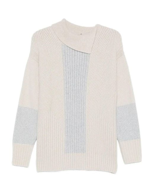 Lorena Antoniazzi Trui Met Chevron Patroon in het White