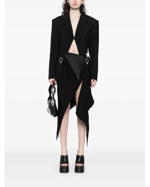 Mugler Black Buckled Tailored Blazer