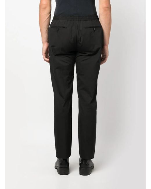 Valentino Garavani Black Straight-Leg Drawstring Cotton Trousers for men