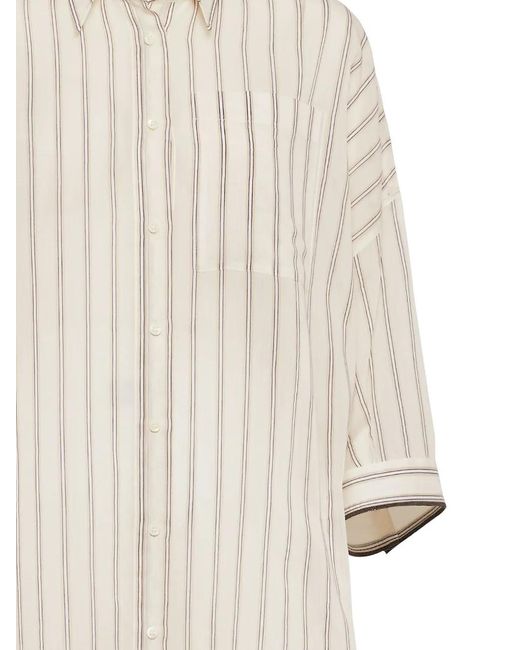 Brunello Cucinelli Natural Luxurious Long Sleeve Shirt