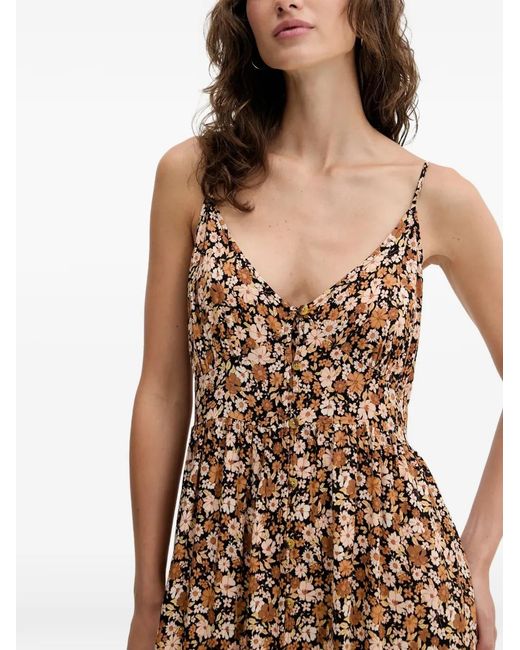 Rip Curl Natural Sea Of Dreams Floral-Print Tiered Maxi Dress