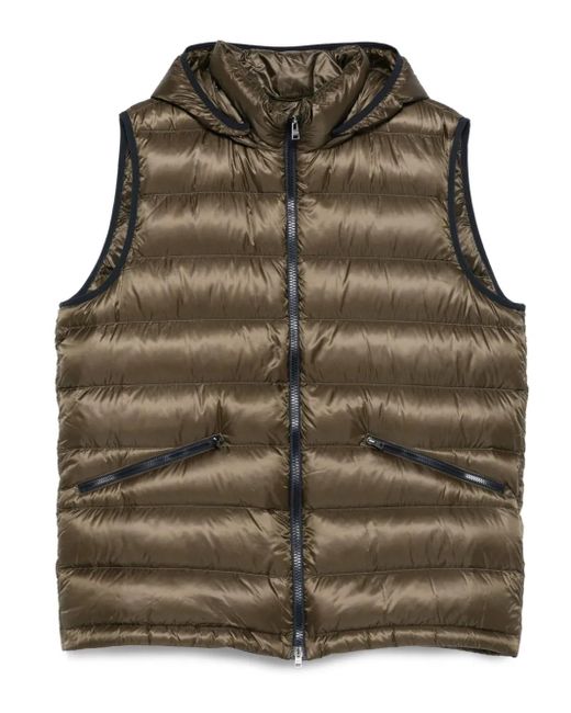 Herno Green Piumino Smanicato Con Cappuccio Sta for men