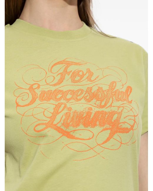 DIESEL Yellow T-Ila-Aa4 Slogan-Print Cotton T-Shirt