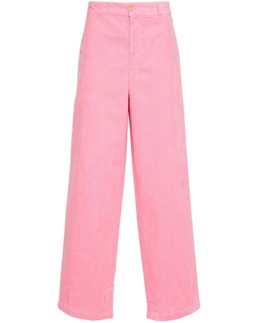 Acne Pink Straight-leg Corduroy Trousers