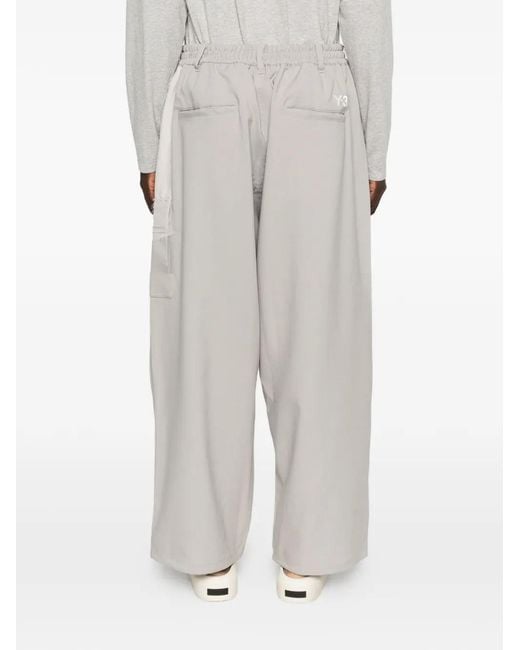 Y-3 White Drawstring-Fastening Trousers for men