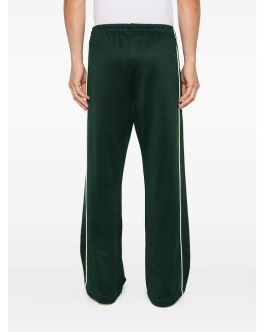 Lacoste Green Stripe-Detailing Track Pants for men