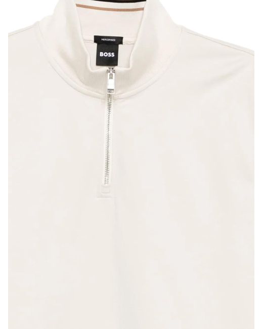 Boss White Long-Sleeved Sweatshirt for men