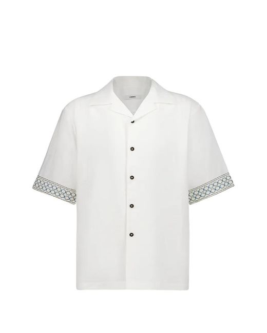 Homme by Michele Rossi White Chemise À Boutonnière Sur Le Devant for men