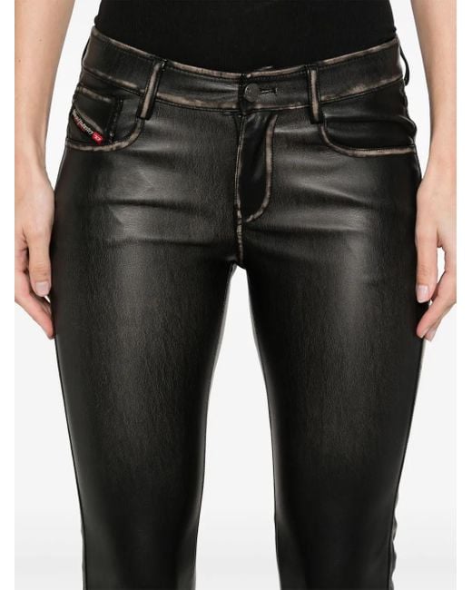 DIESEL Black Flared Leg Trousers