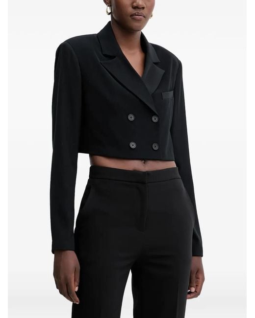 Fracomina Black Button Cropped Blazer