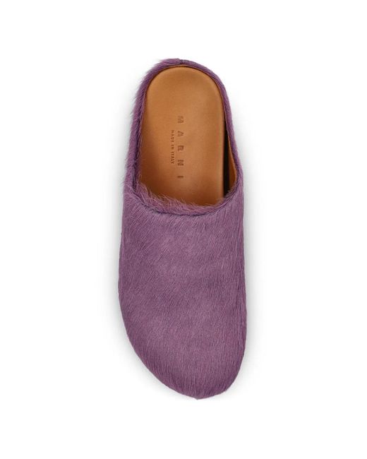 Marni Purple Brushed-Effect Mules