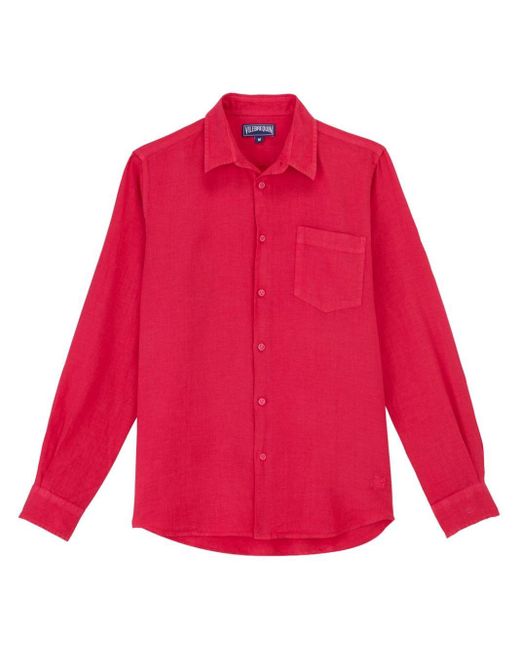 Camicia con ricamo di Vilebrequin in Red da Uomo