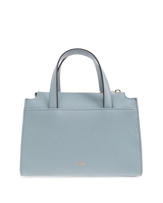 Furla Gray Nuvola Leather Tote Bag