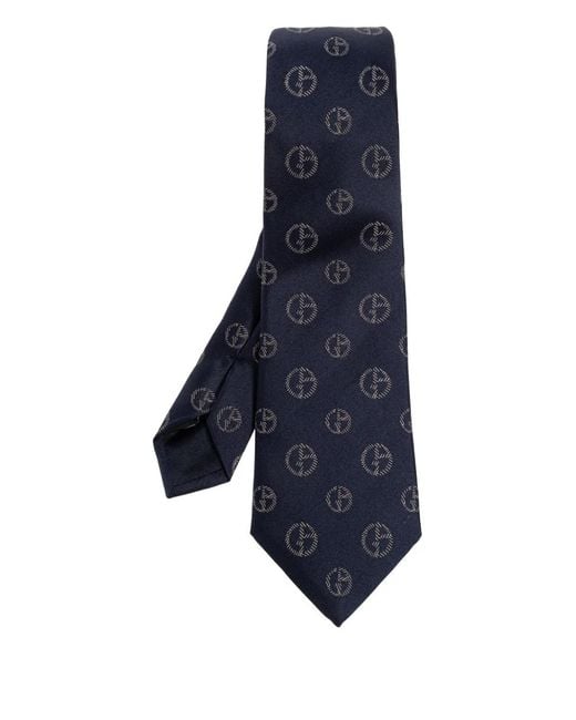 Giorgio Armani Blue Pattern Silk Tie for men