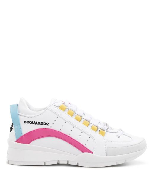 DSquared² Pink Lace-up Leather Sneakers
