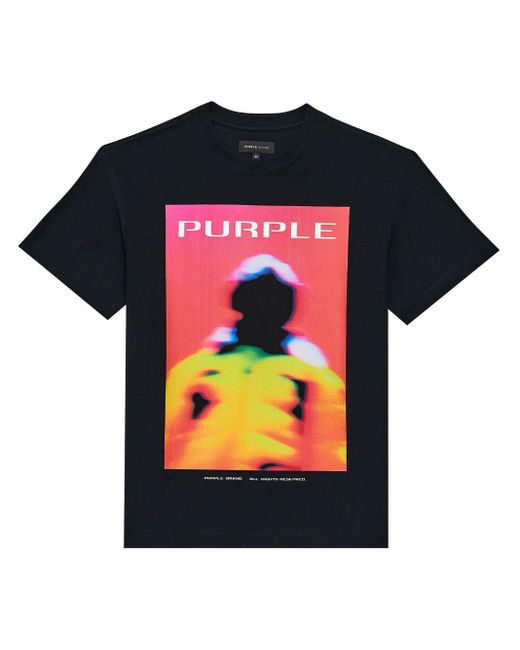 Camiseta con fotografía estampada Purple Brand de hombre de color Blue